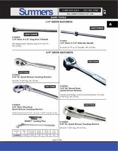 Hand tools catalog - Summers Industrial - Johnson City, Tennessee
