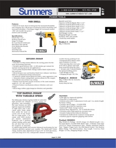 Power tools catalog - Summers Industrial - Johnson City, Tennessee